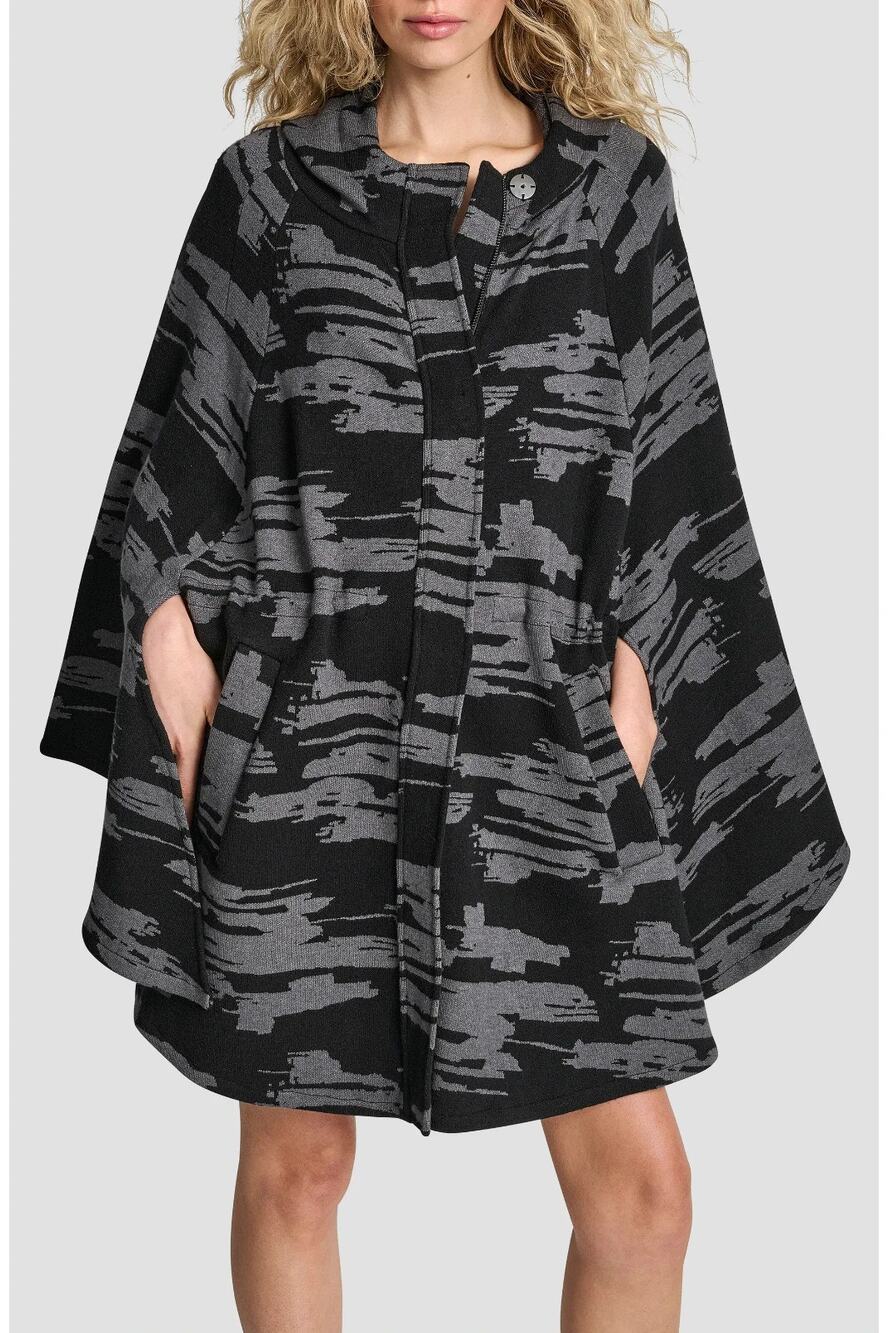 DKNY Women's Knit Sweater Cape Multi Size Xs/S 3712